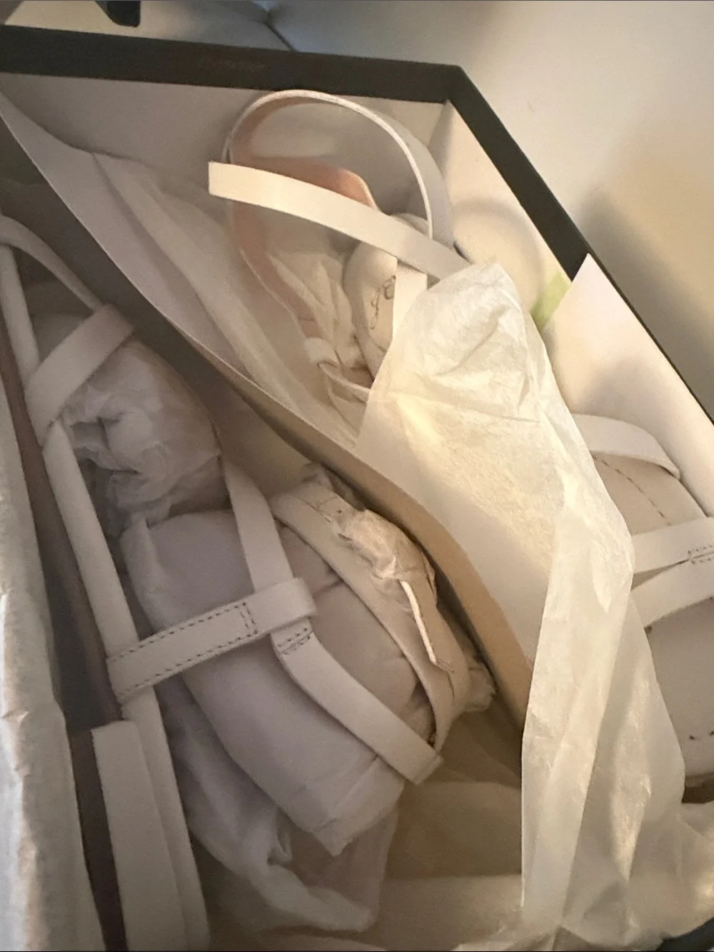 J. Crew White Strappy Leather Flat Sandals